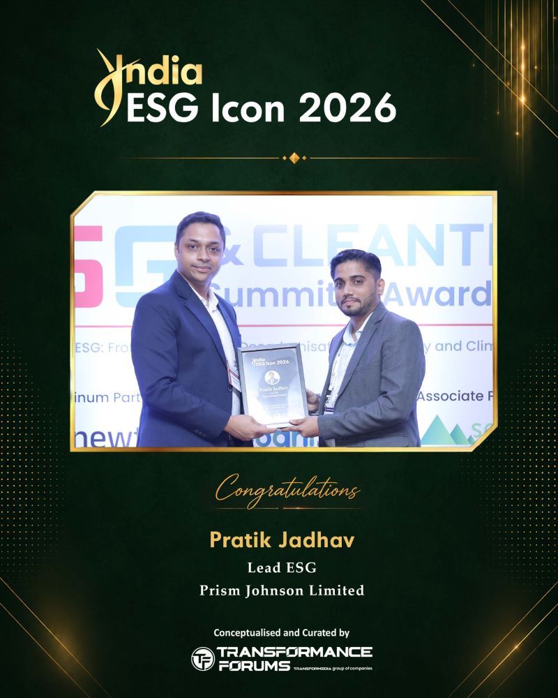 India ESG Icon 2026 — Pratik Jadhav, Lead ESG, Prism Johnson Limited